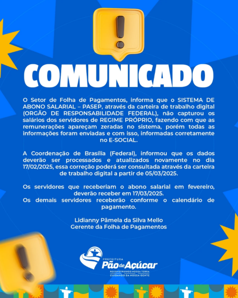 Informativo – Atenção Servidores